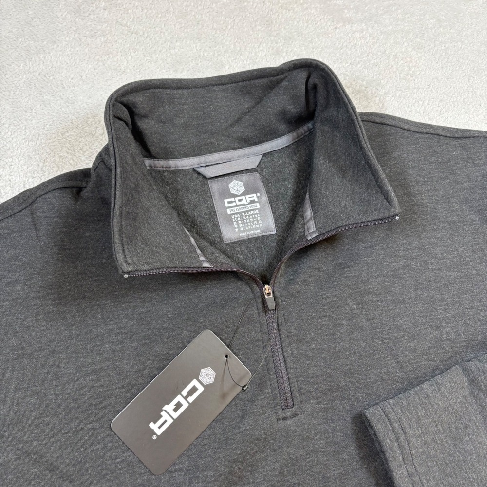 CQR Mens Quarter‎ Zip Fleece Pullover Charcoal Black HKZ300 XL NEW